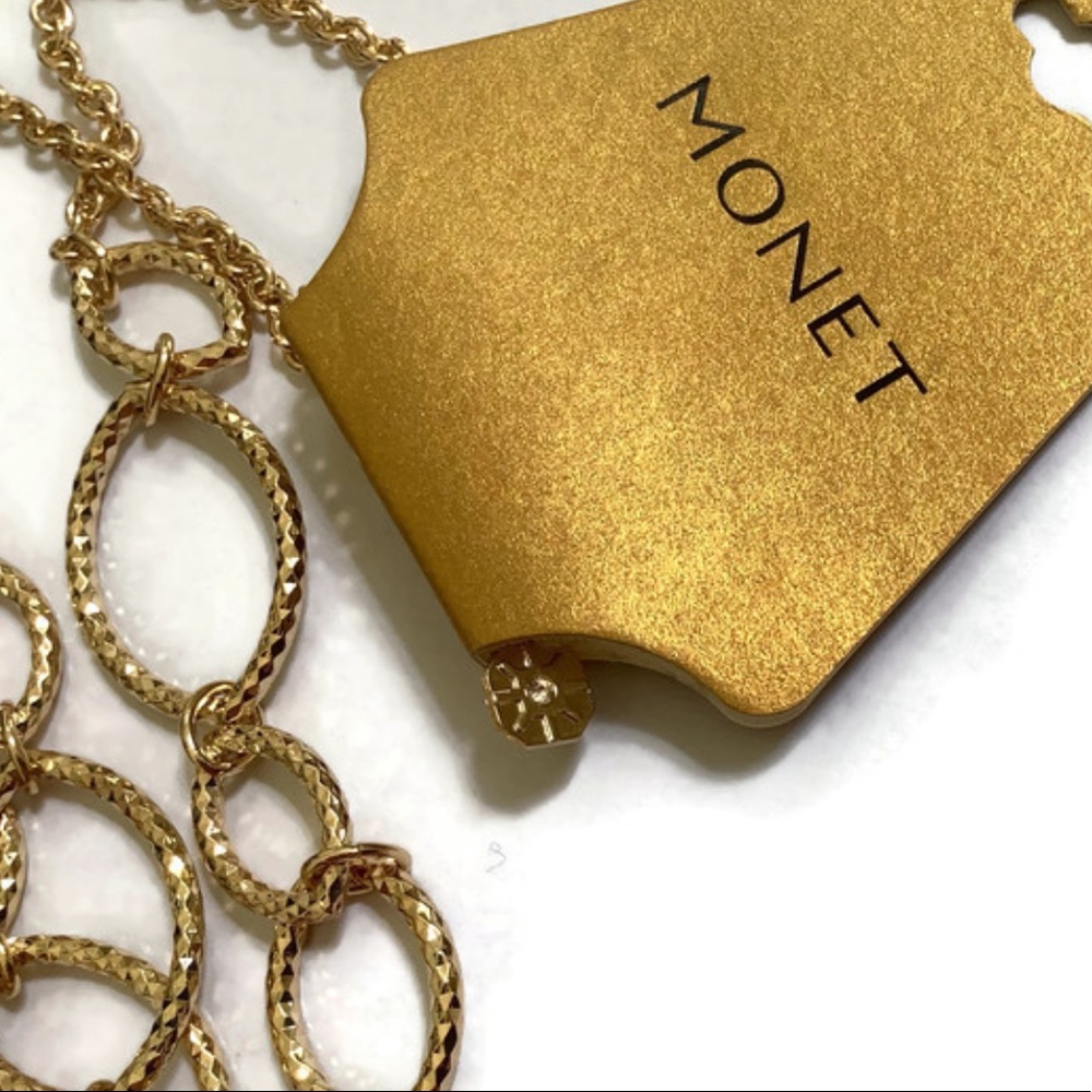 Monet Gold Tone Link Necklace - Picture 2 of 8